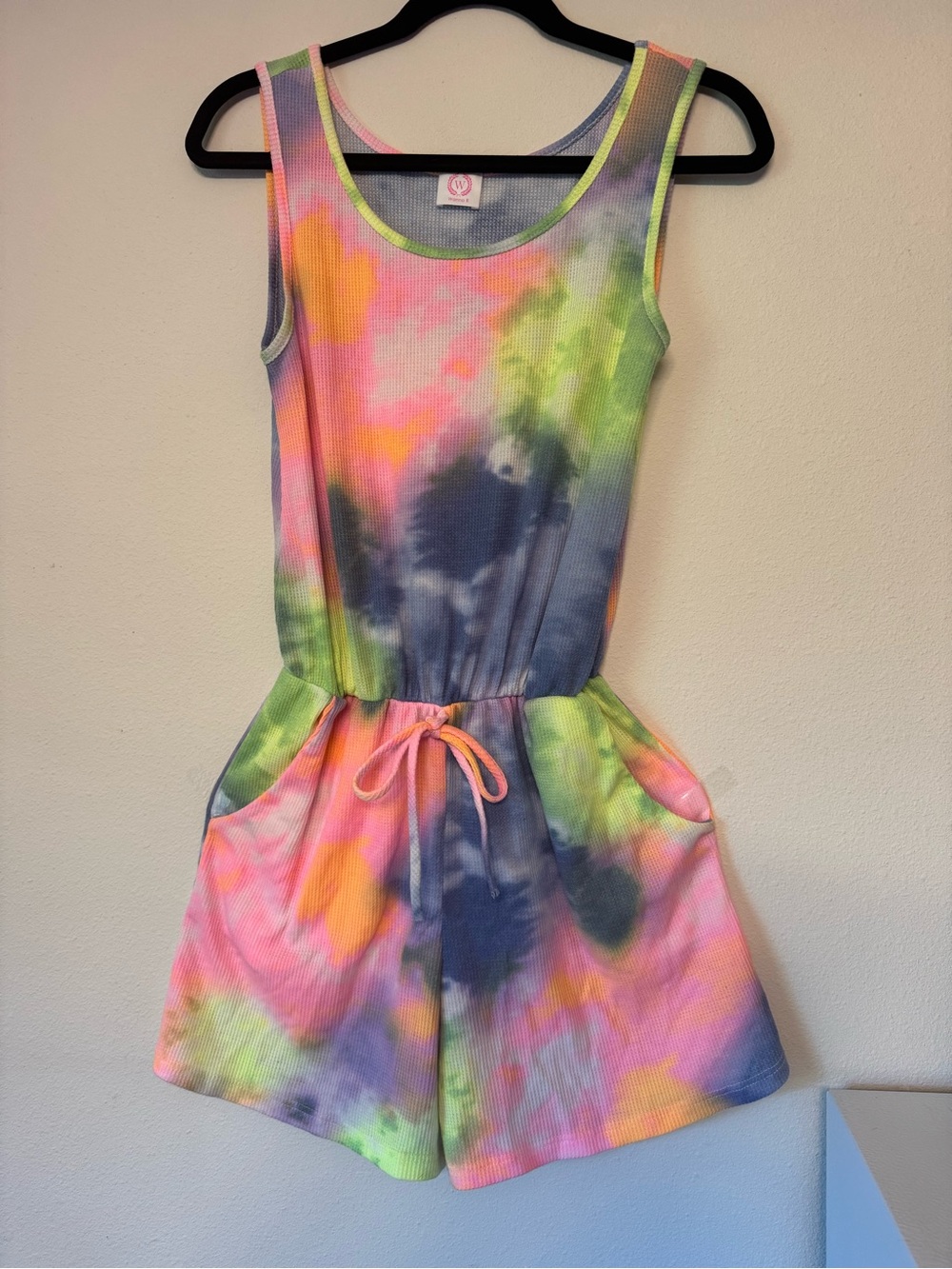 Wanna B Neon Tie-Dye Tank Romper